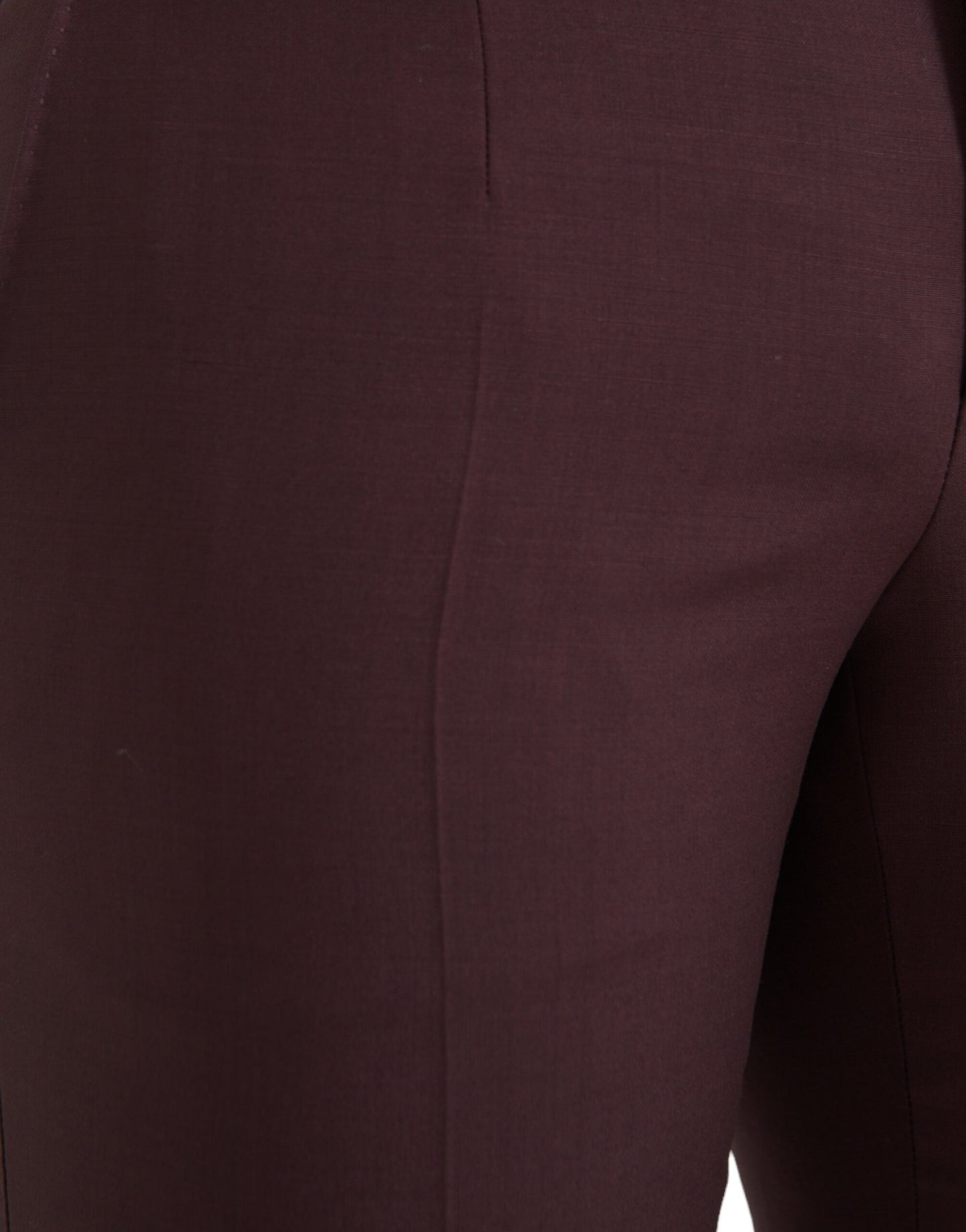 Dolce & Gabbana Maroon Wool Heren Slim Fit Dress Broek