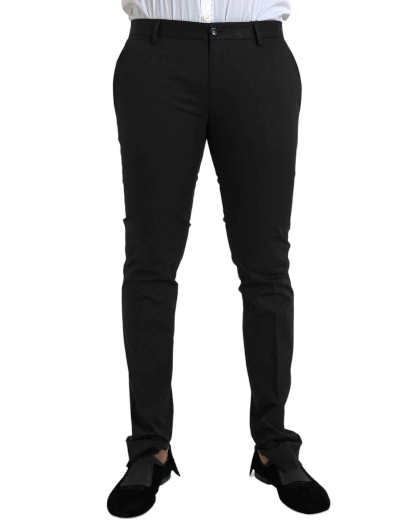 Dolce & Gabbana Zwarte Katoenen Stretch Skinny Jurk Broek