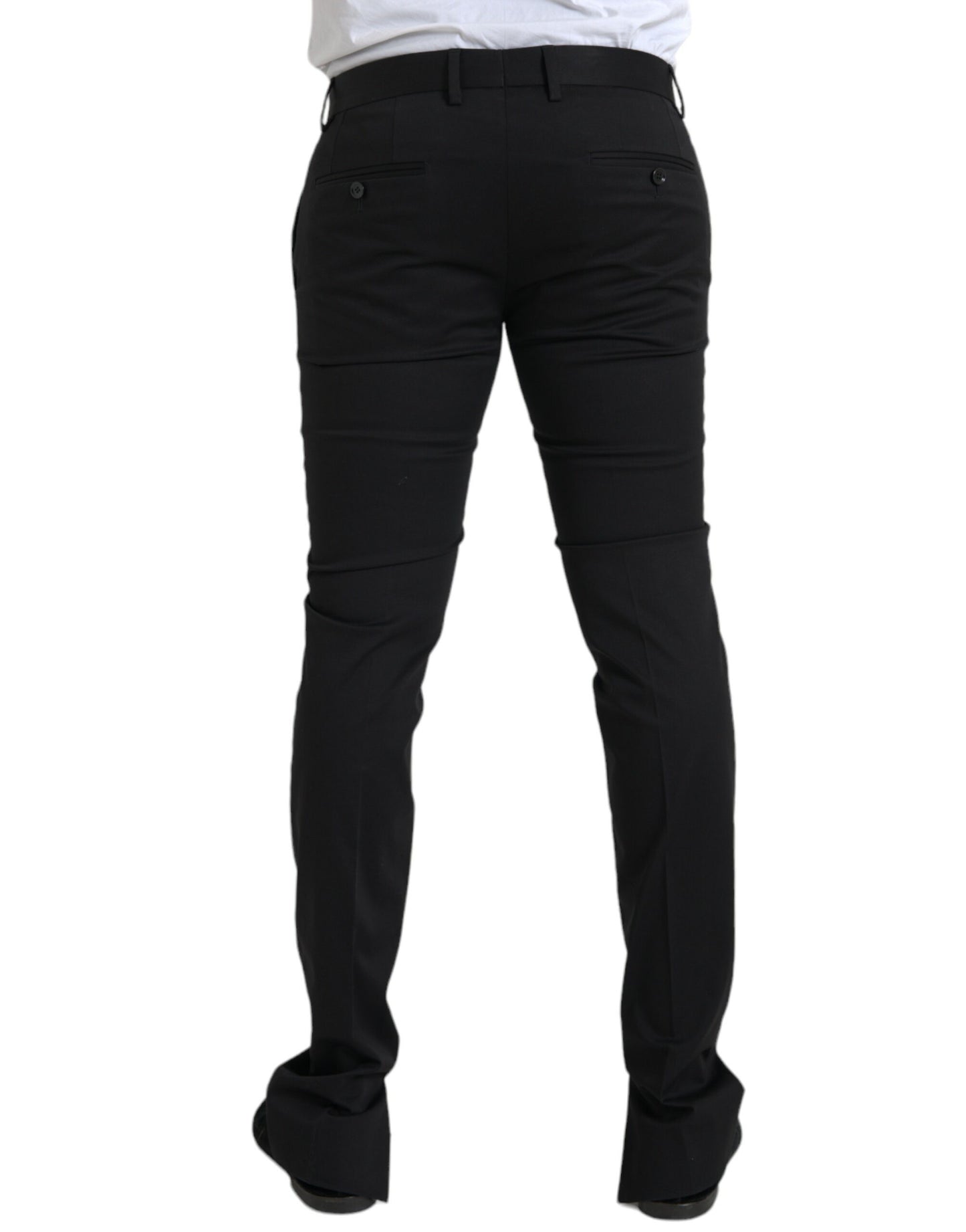 Dolce & Gabbana Zwarte Katoenen Stretch Skinny Jurk Broek