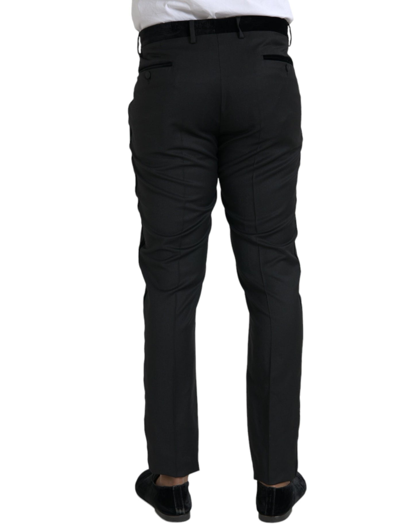 Dolce & Gabbana Zwarte Zijden Heren Skinny Broek