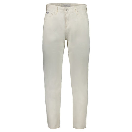 Calvin Klein Witte Katoenen Jeans & Broek