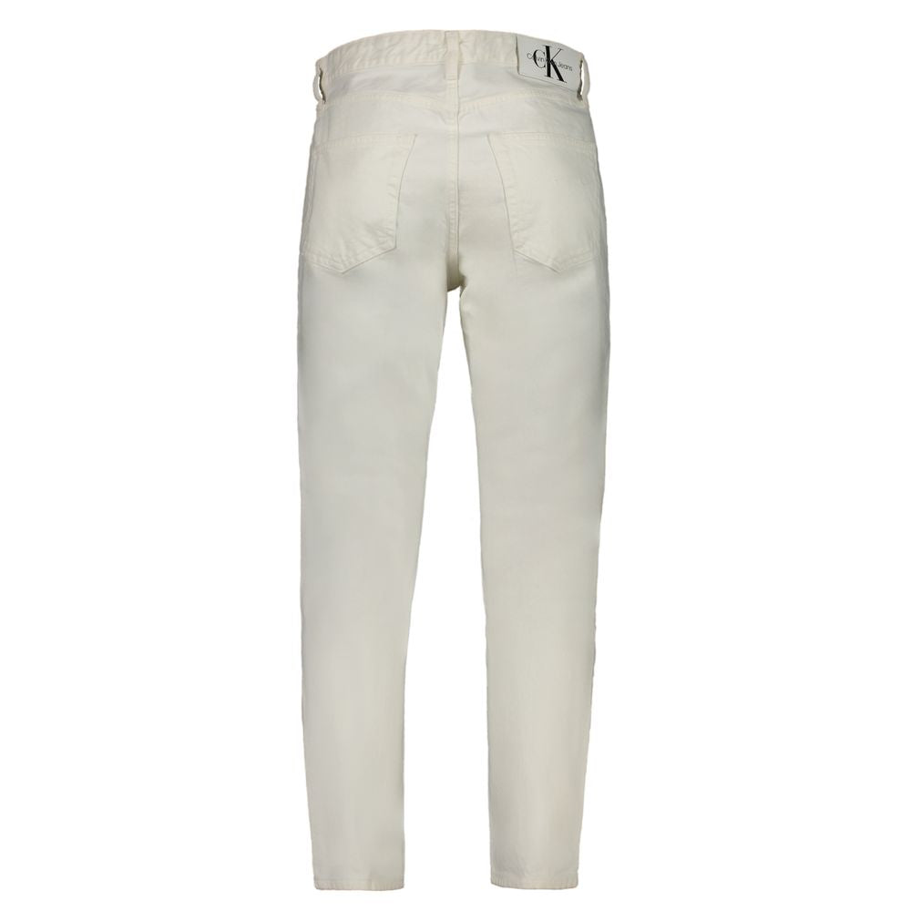 Calvin Klein Witte Katoenen Jeans & Broek