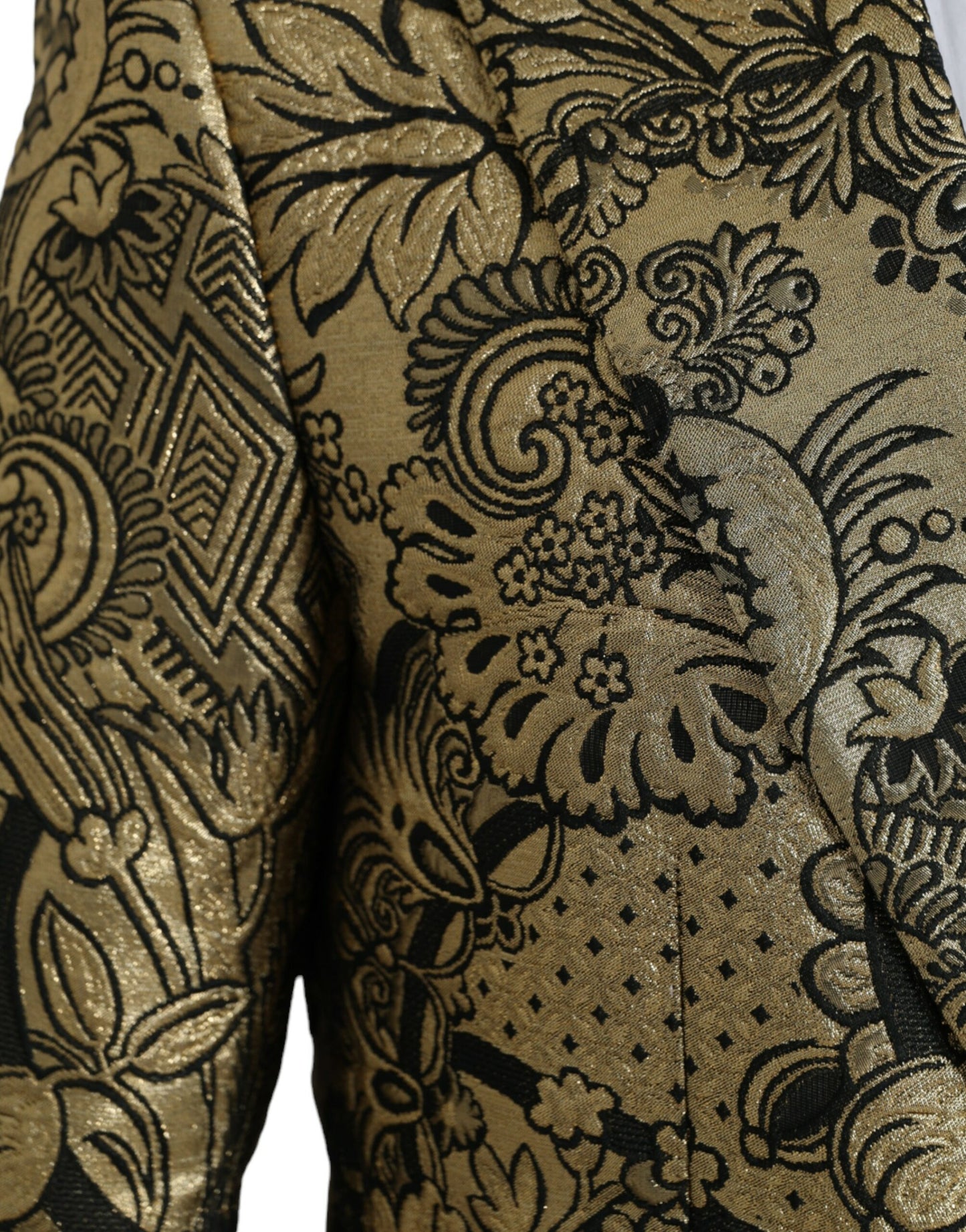 Dolce & Gabbana Gold SICILIA Jacquard Single Breasted Coat Blazer