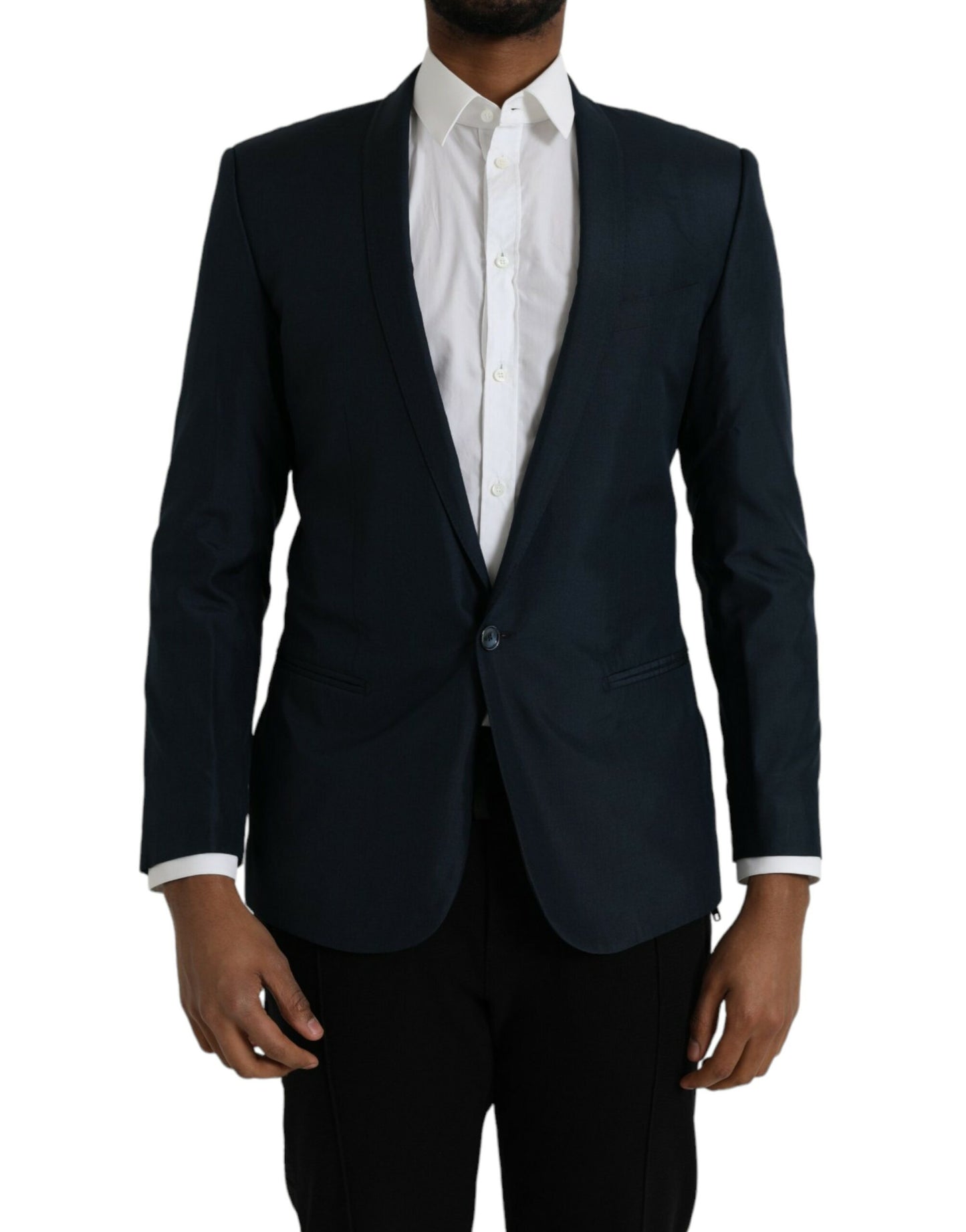 Dolce & Gabbana Blauwe MARTINI Sjaal Enkelrijs Blazer