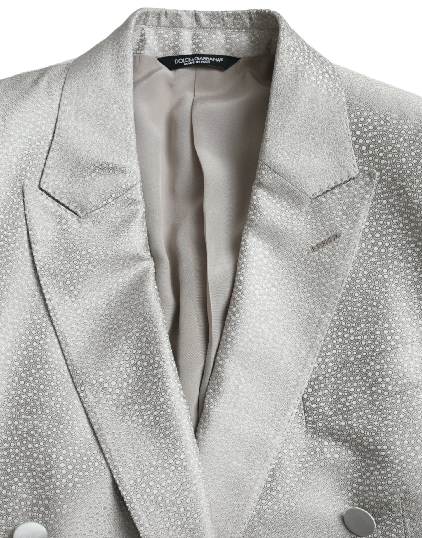 Dolce & Gabbana Off White MARTINI Double Breasted Coat Blazer