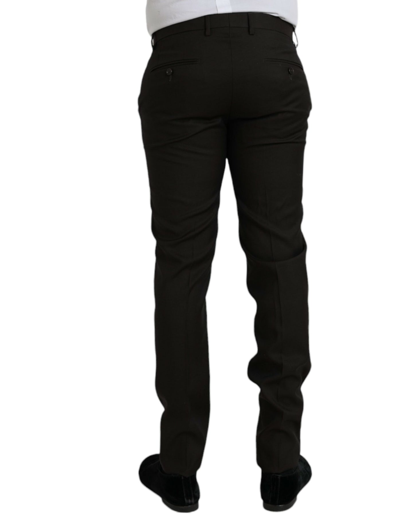 Dolce & Gabbana Donkerbruine Wollen Slim Fit Formele Broek