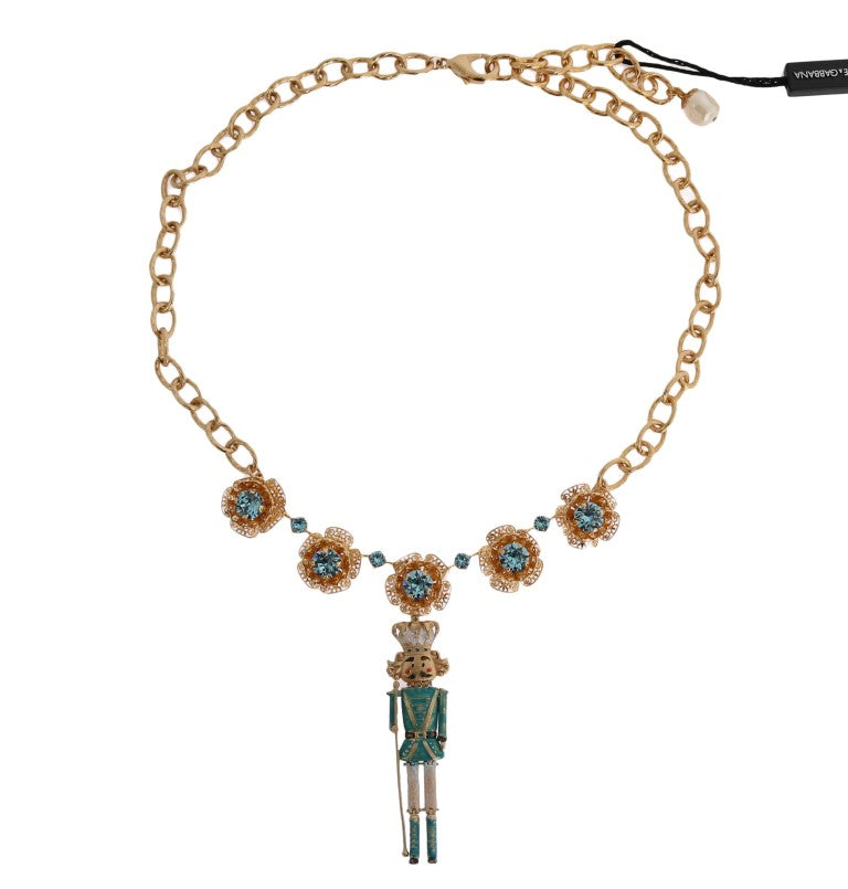 Dolce & Gabbana Elegante Gouden Kristallen Statement Ketting