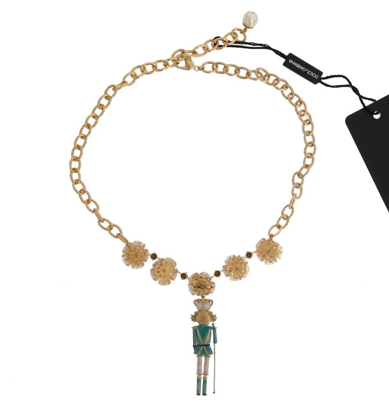 Dolce & Gabbana Elegante Gouden Kristallen Statement Ketting