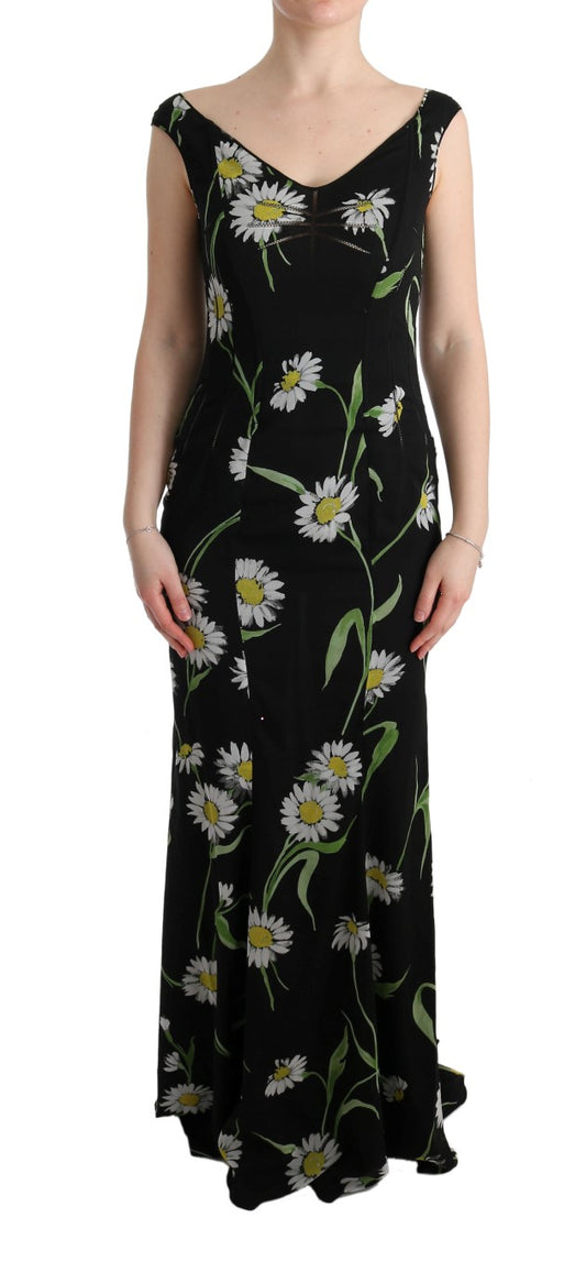 Dolce & Gabbana Zonnebloem Print Lange Schede Jurk