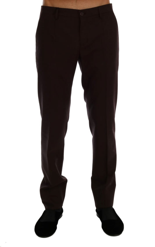 Dolce & Gabbana Elegante Slim Fit Formele Broek in Paars