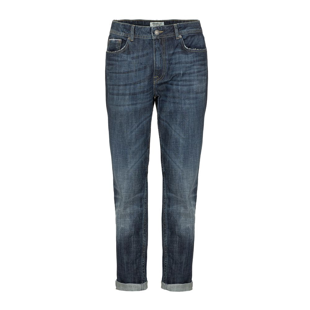 Fred Mello Blue Cotton Men's Jeans