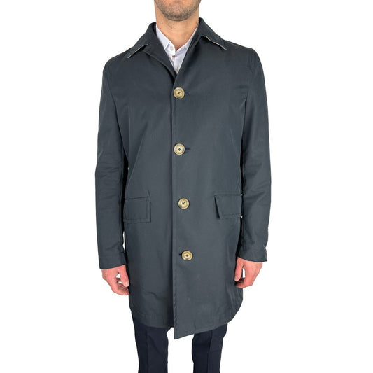 Aquascutum Elegante marineblauwe enkelrijs trenchcoat