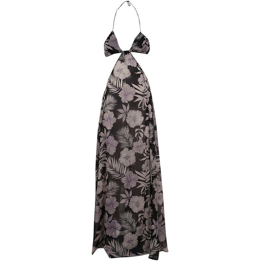 PINKO Floral Elegance Maxi-jurk met splitdetail