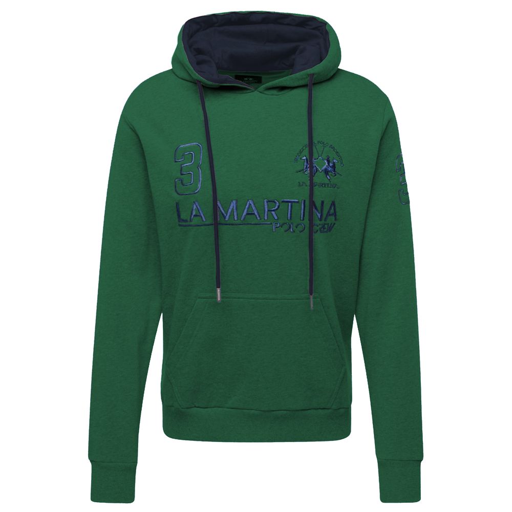 La Martina Elegante Groene Capuchon Katoenen Sweatshirt