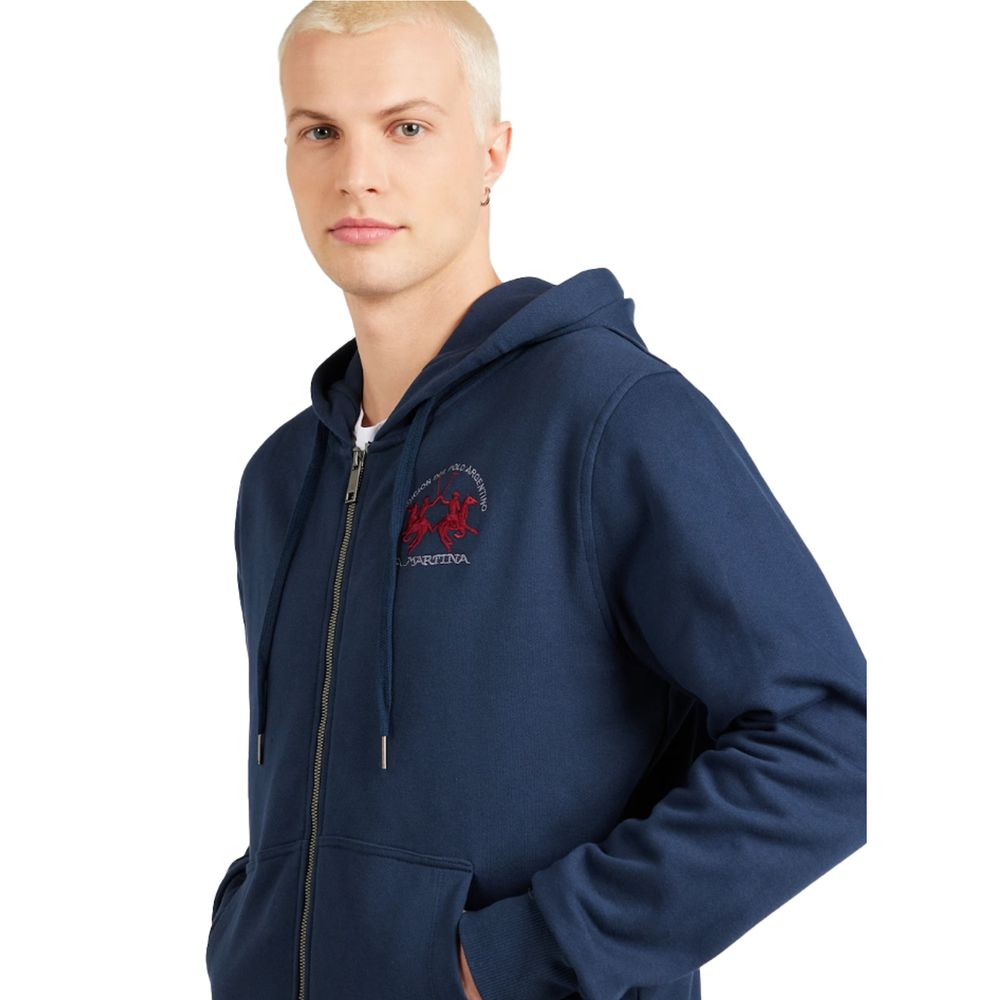 La Martina Elegante katoenen hoodie met volledige ritssluiting