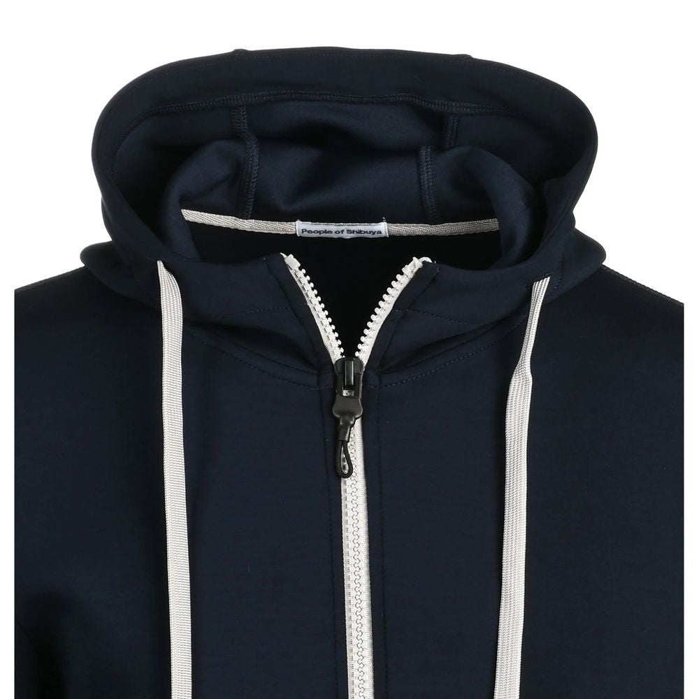 People Of Shibuya Strakke Blauwe Technische Stof Hoodie