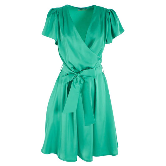 Ja Zee Emerald Elegance Belted Midi-jurk