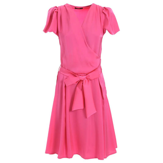 Ja Zee Chic Fuchsia Midi-jurk met riemdetail