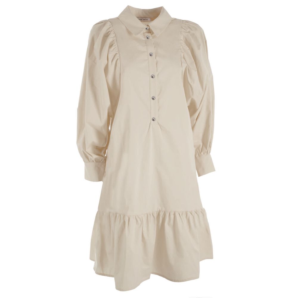 Yes Zee Beige Cotton Women Dress