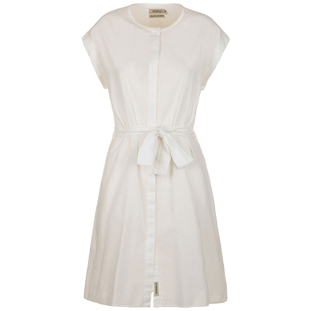 Fred Mello White Cotton Women Sleeveless Dress