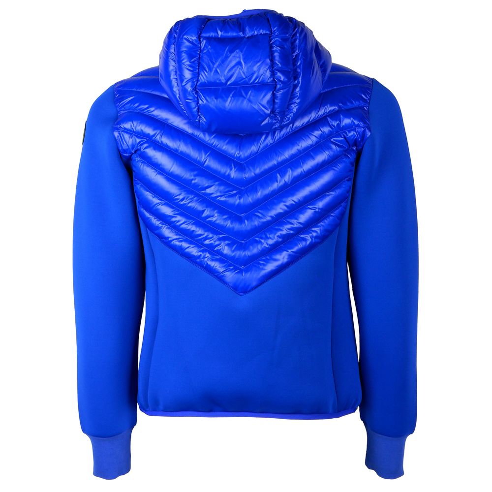 Centogrammi Chic Blauw Nylon Donsjack met Stretchmouwen