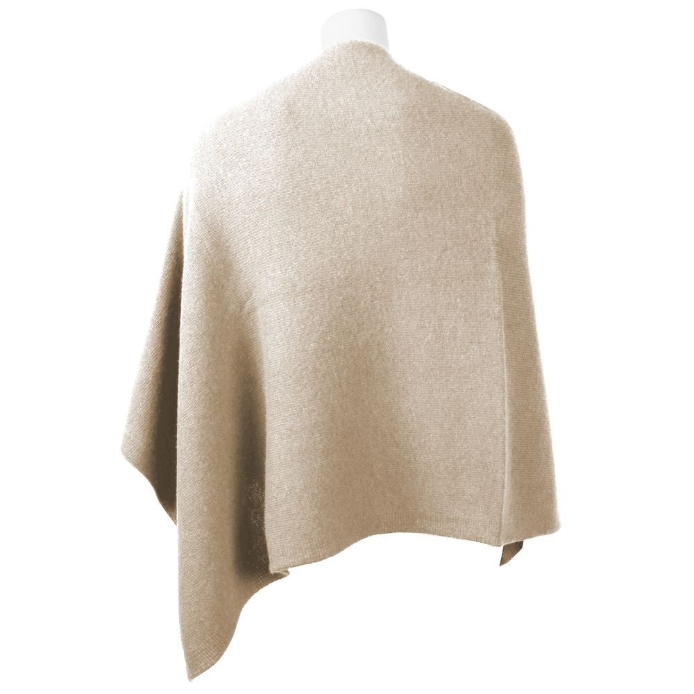 Emilio Romanelli chique V-hals kasjmier poncho in beige