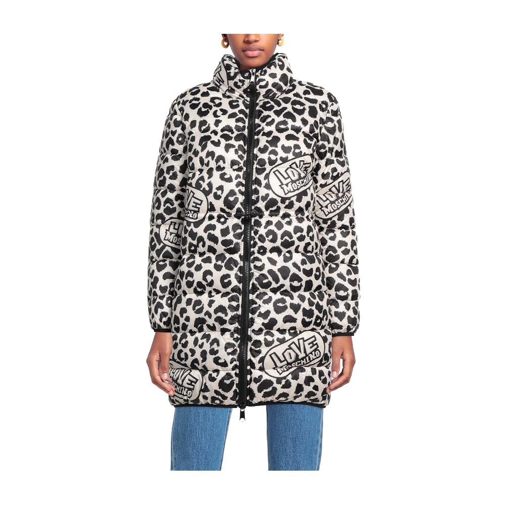 Love Moschino Chic Luipaardprint Donsjack