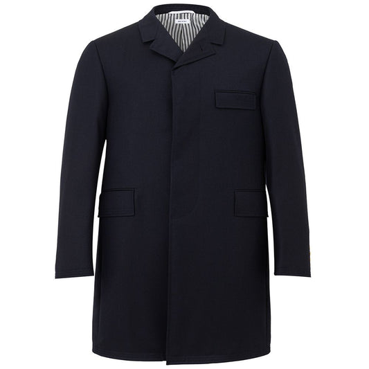 Thom Browne Elegante wollen jas in Signature Blue