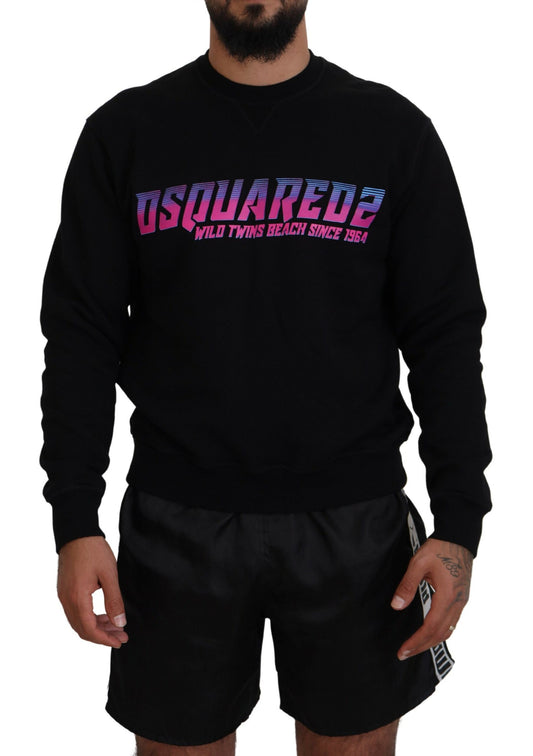 Dsquared² Zwart Logo Print Lange Mouwen Heren Pullover Sweater