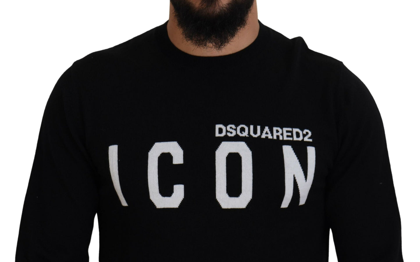 Dsquared² Zwart Logo Print Lange Mouwen Heren Pullover Sweater