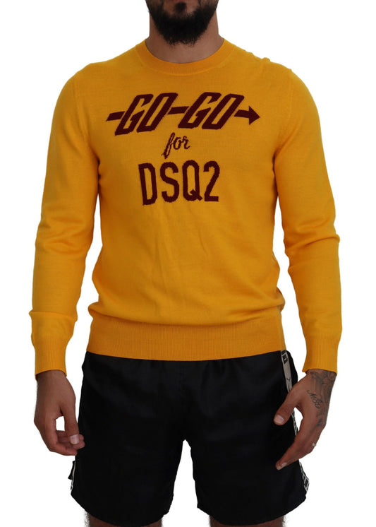 Dsquared² Oranje Wollen Lange Mouwen Heren Pullover Trui