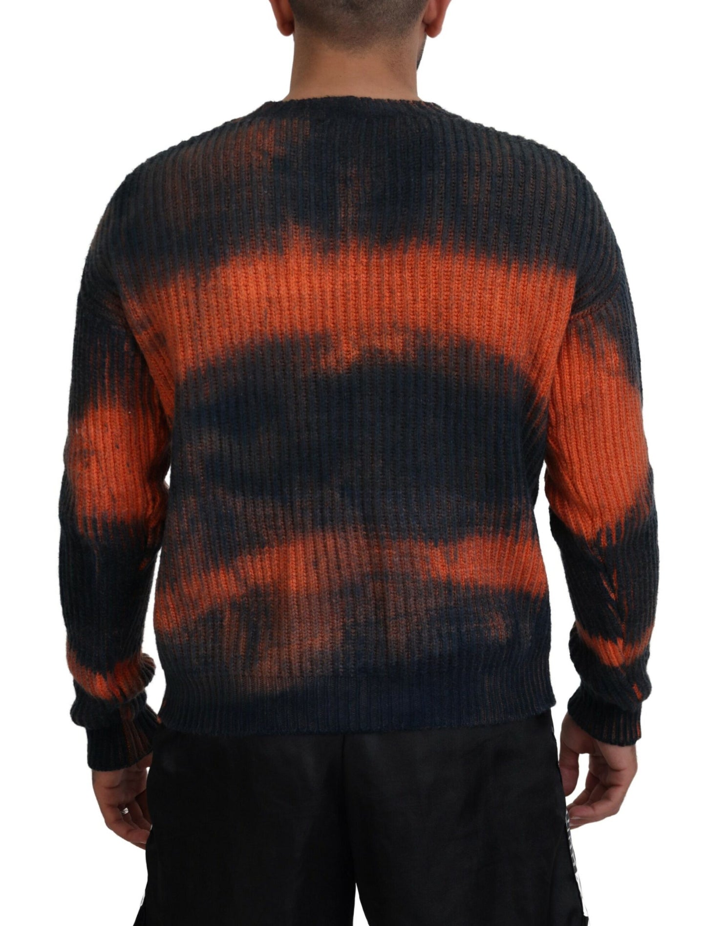 Dsquared² Zwart Oranje Katoen Tie Dye Heren Pullover Trui