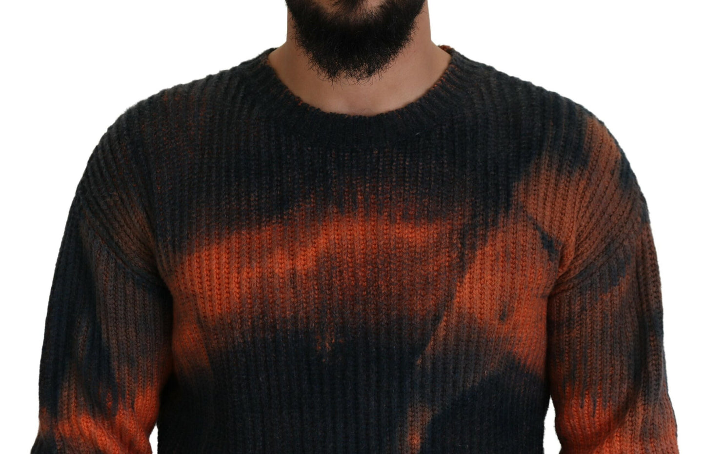 Dsquared² Zwart Oranje Katoen Tie Dye Heren Pullover Trui