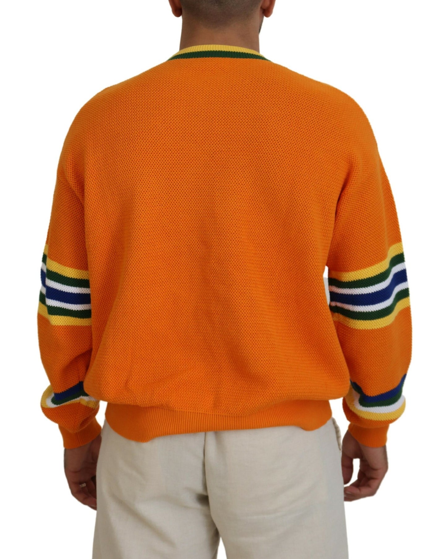 Dsquared² Oranje Bedrukte Lange Mouwen Heren Pullover Trui