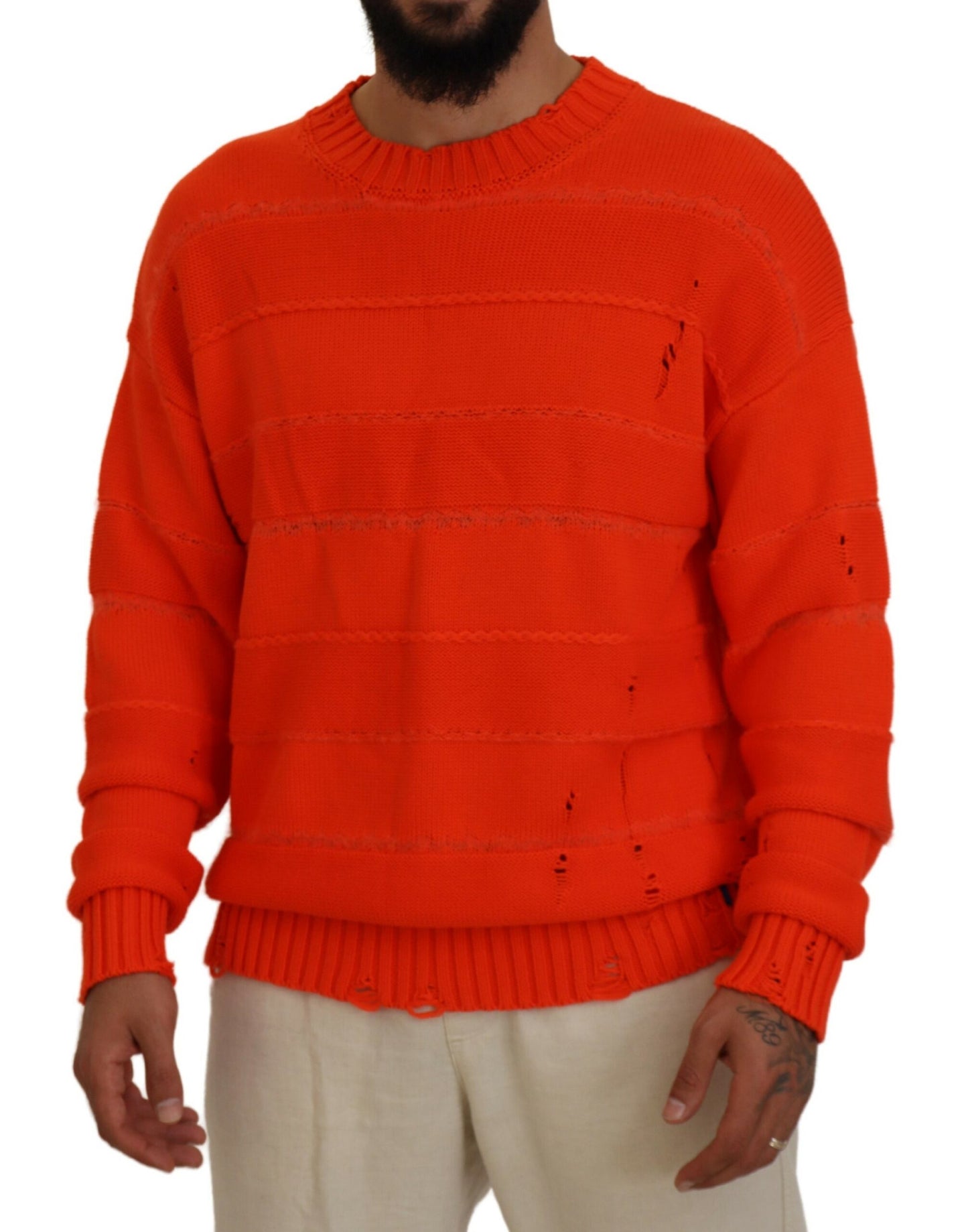 Dsquared² Oranje Katoenen Lange Mouwen Heren Pullover Trui