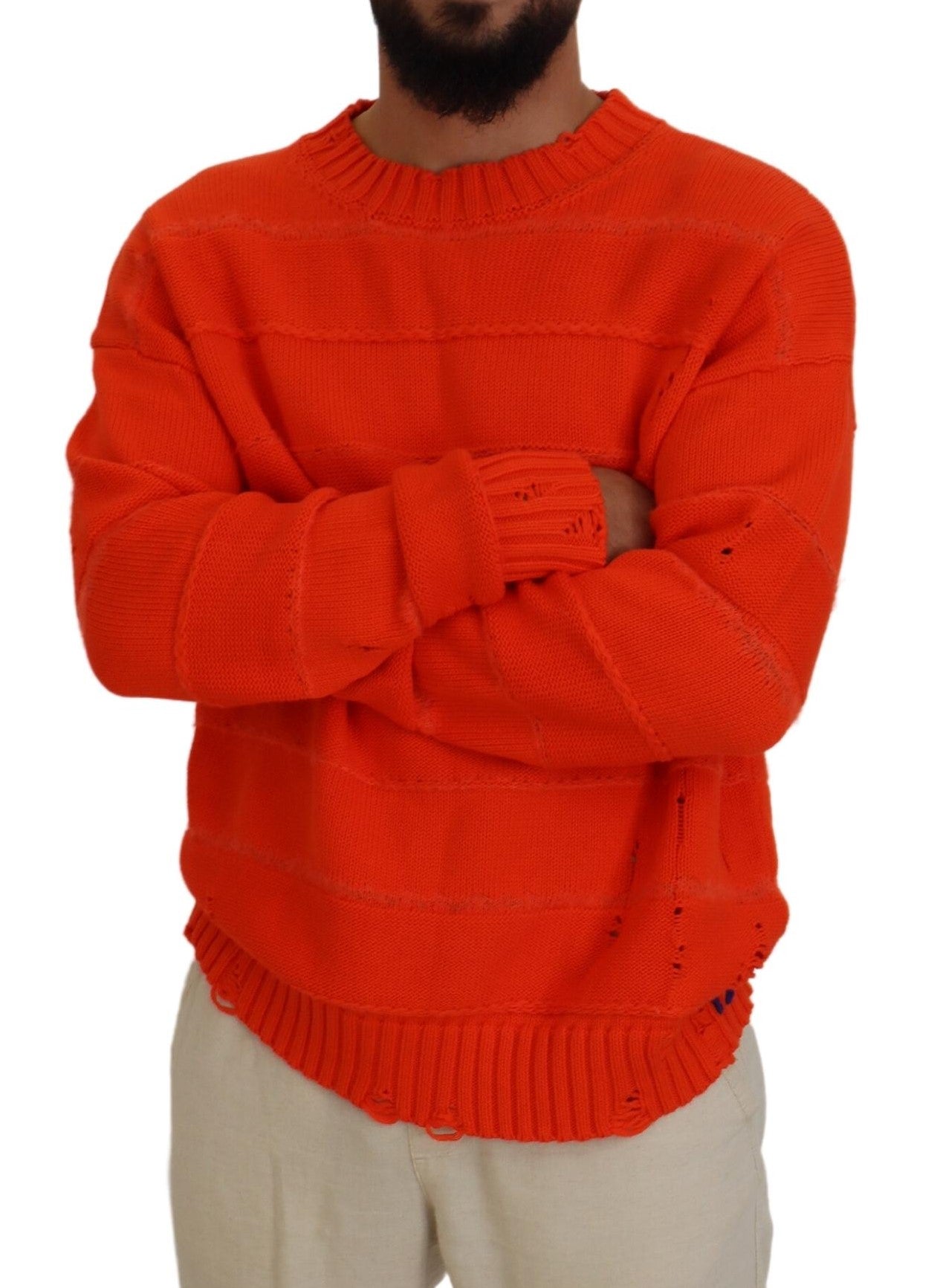 Dsquared² Oranje Katoenen Lange Mouwen Heren Pullover Trui