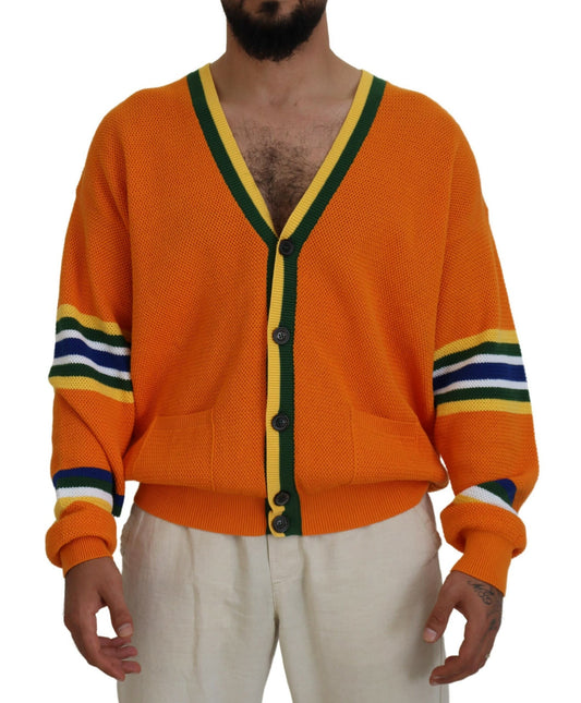 Dsquared² Oranje Katoenen Lange Mouwen Heren Cardigan Trui