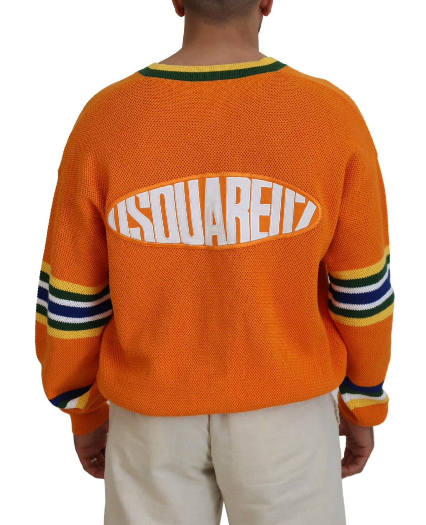 Dsquared² Oranje Katoenen Lange Mouwen Heren Cardigan Trui