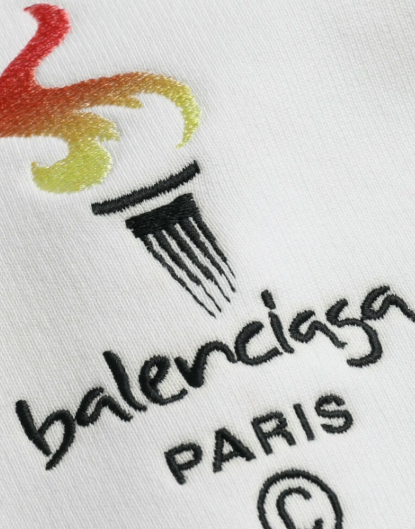 Balenciaga Witte Katoenen Logo Capuchon Pullover Sweater