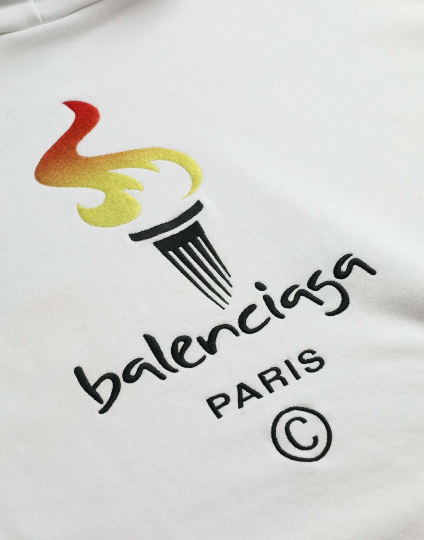 Balenciaga Witte Katoenen Logo Capuchon Pullover Sweater