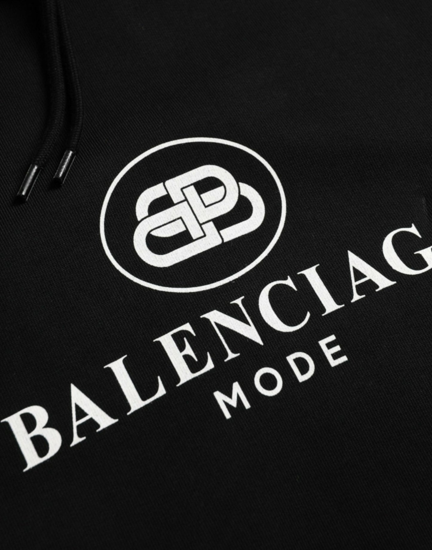 Balenciaga Zwarte Katoenen Logo Capuchon Pullover Sweatshirt Trui