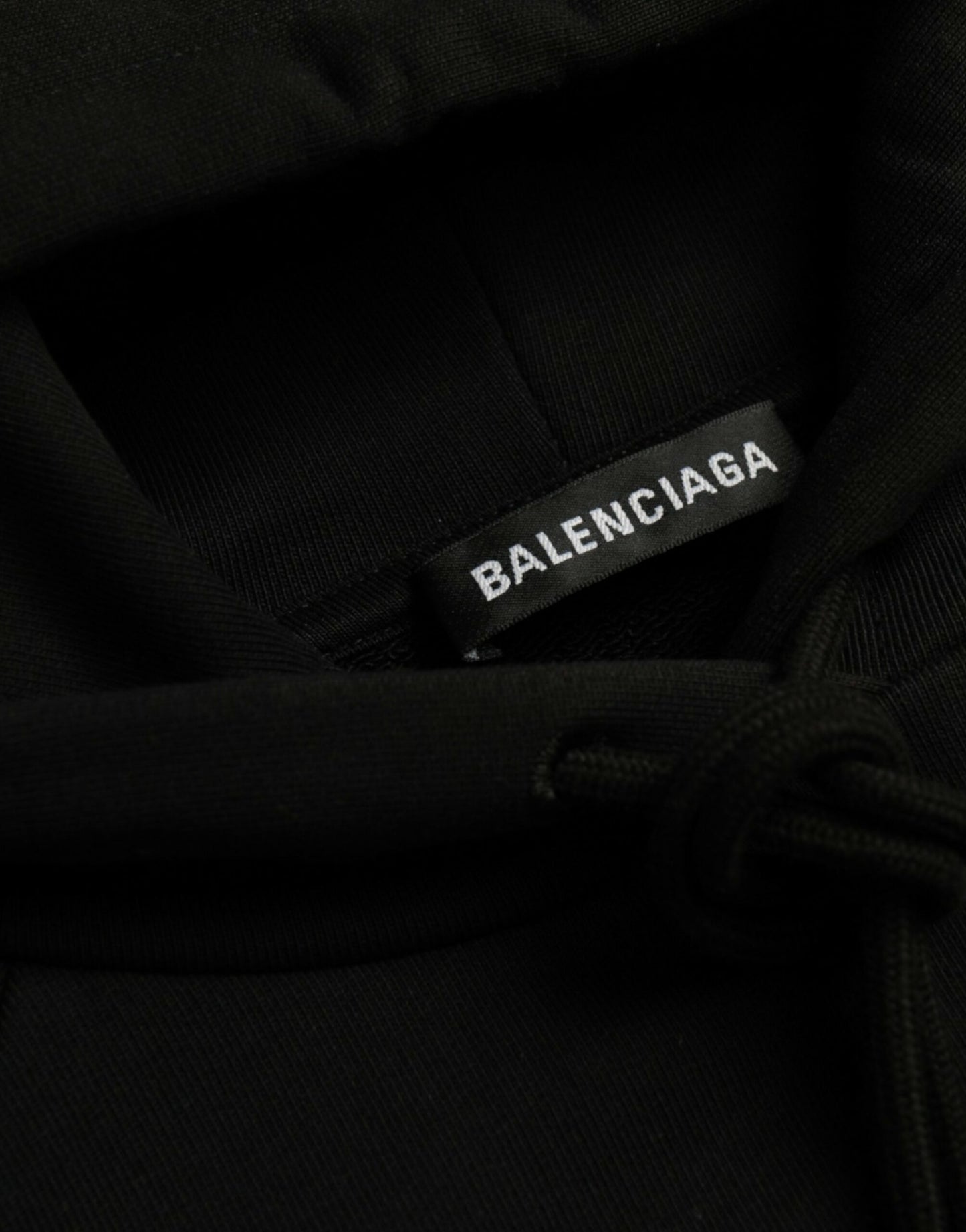 Balenciaga Zwarte Katoenen Logo Capuchon Pullover Sweatshirt Trui