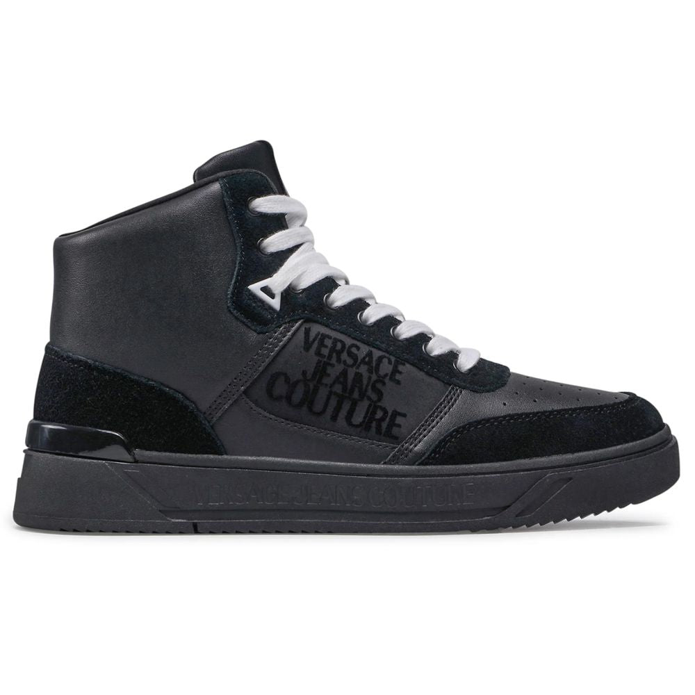 Versace Jeans Zwarte Leren Di Kalfsleren Sneaker