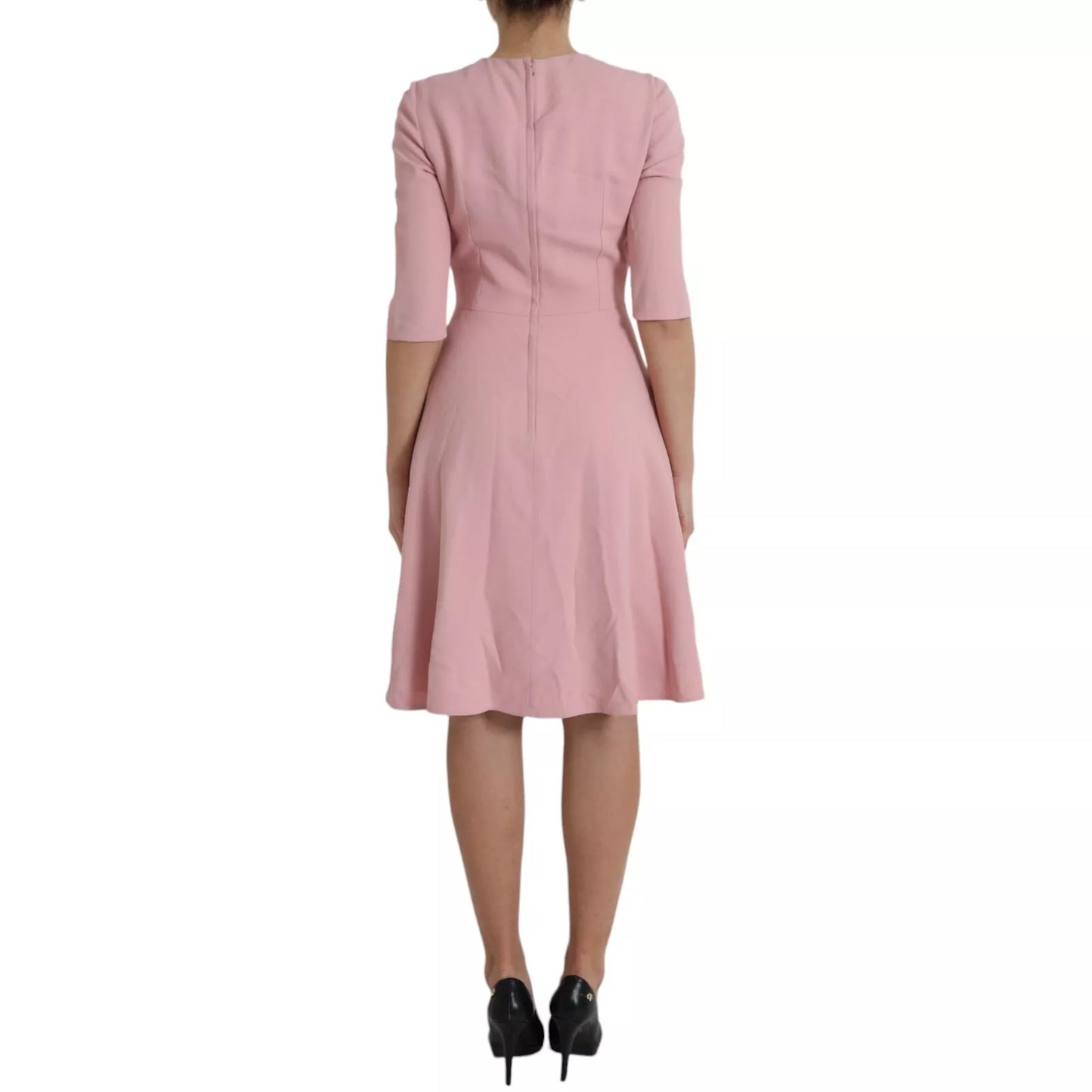 Dolce & Gabbana Pink A-line Flare Viscose Short Sleeves Dress