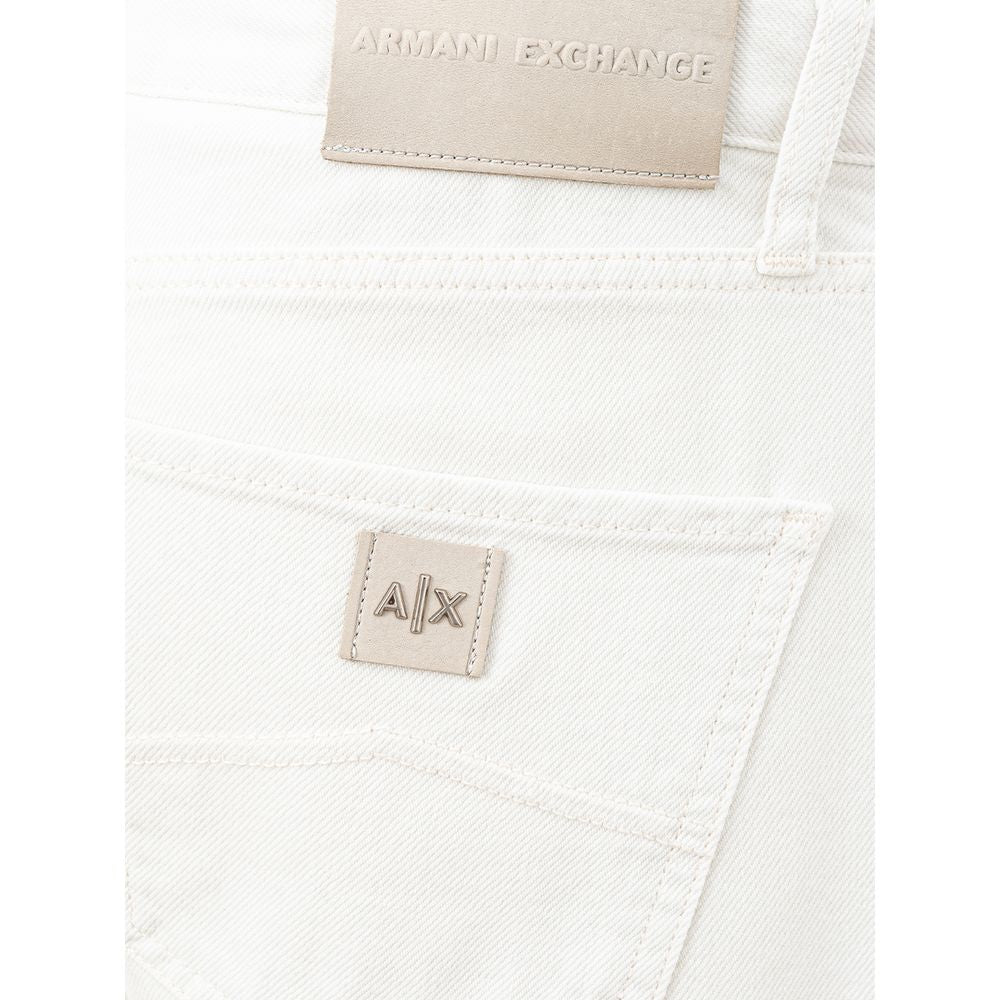 Armani Exchange Elegante Witte Katoenen Broek