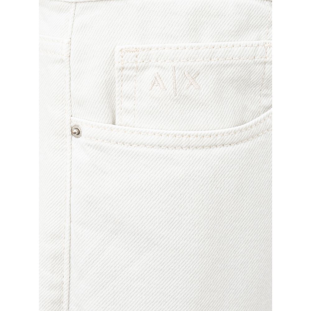 Armani Exchange Elegante Witte Katoenen Broek