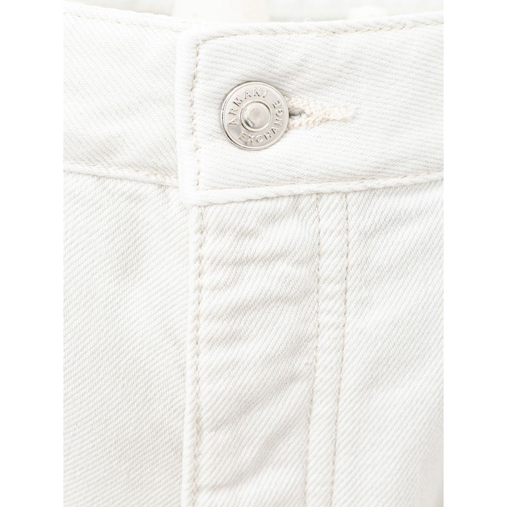 Armani Exchange Elegante Witte Katoenen Broek