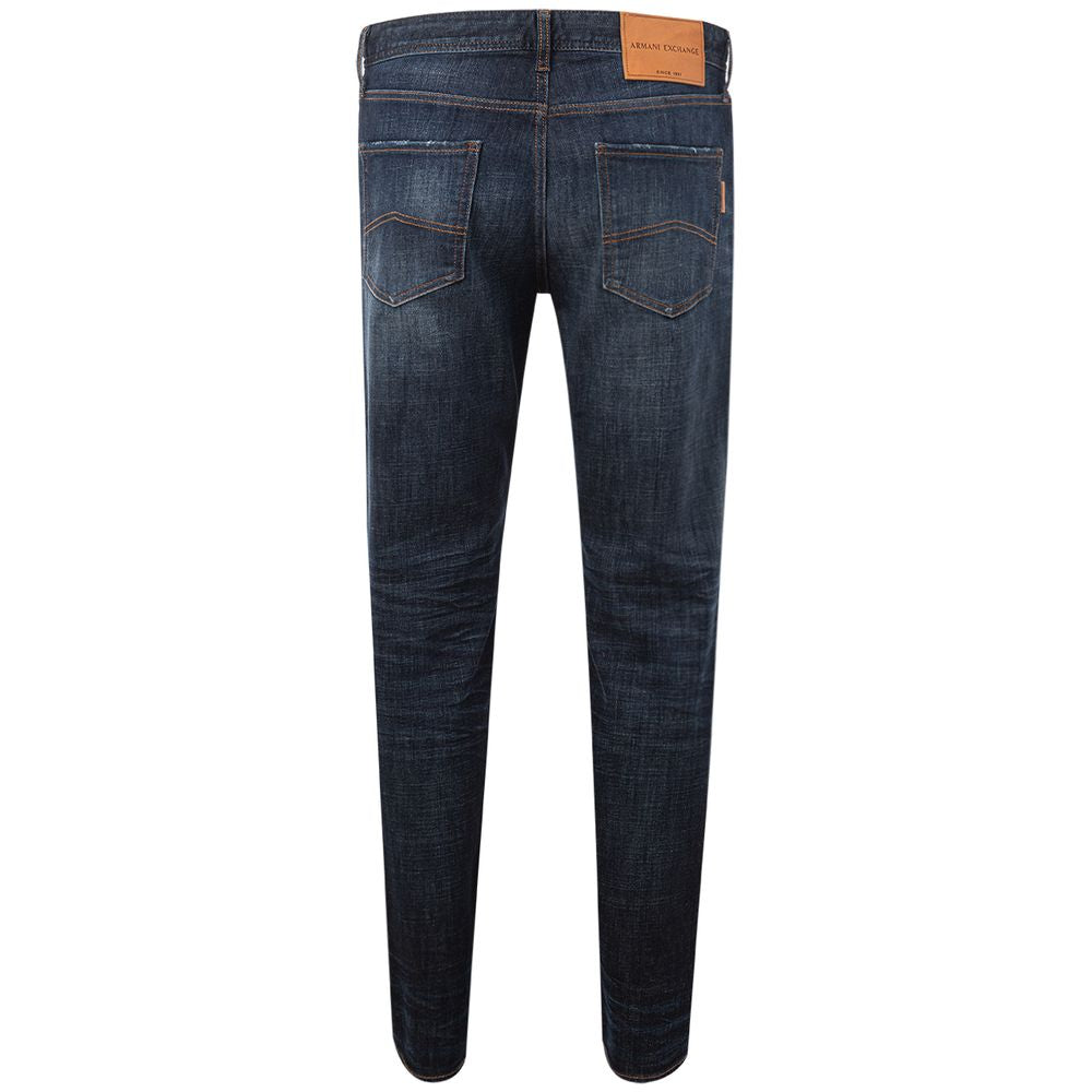 Armani Exchange Chic Blauwe Katoenen Broek voor Moderne Mannen