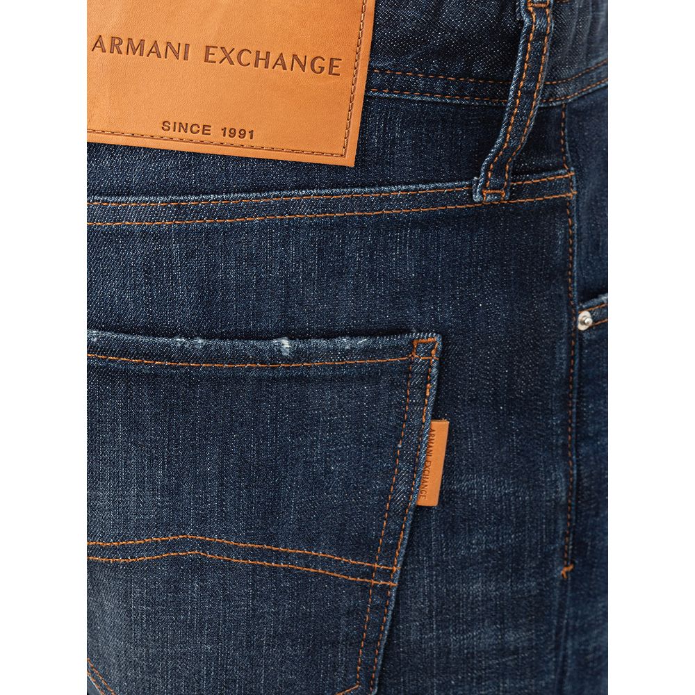 Armani Exchange Chic Blauwe Katoenen Broek voor Moderne Mannen