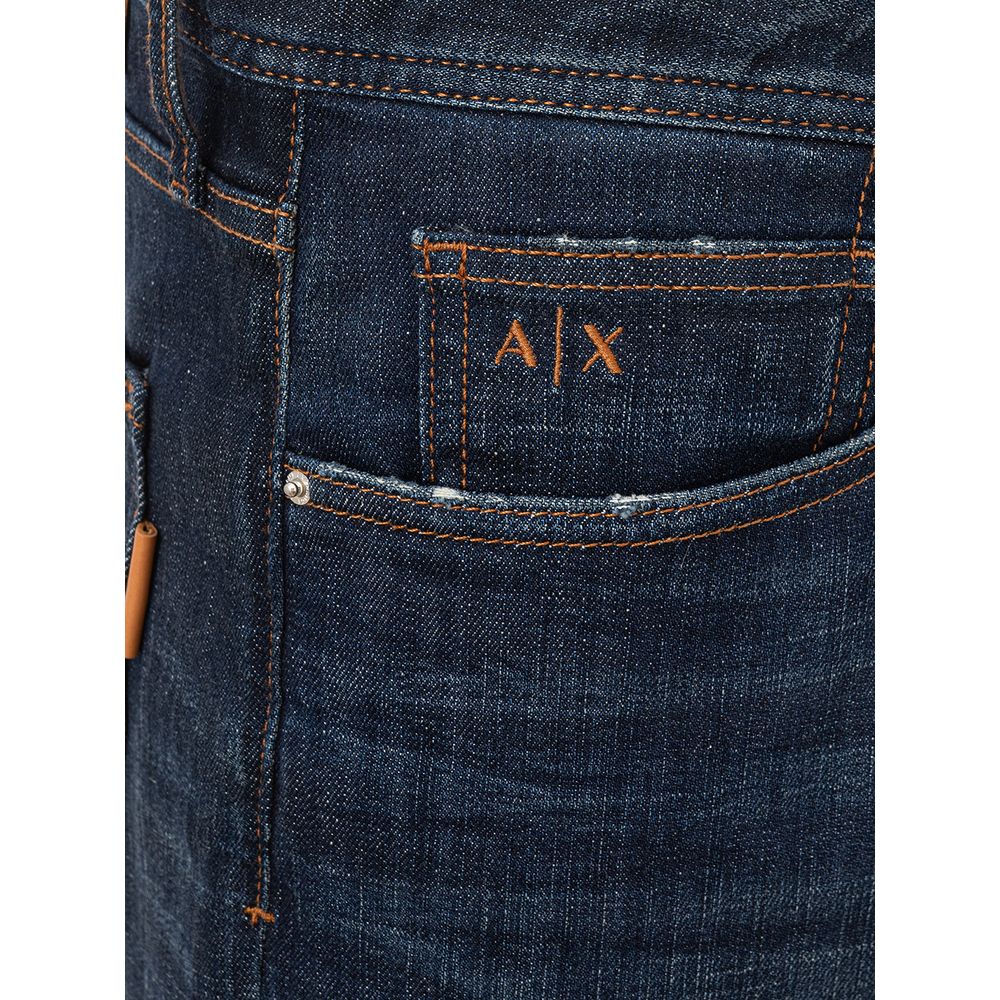 Armani Exchange Chic Blauwe Katoenen Broek voor Moderne Mannen